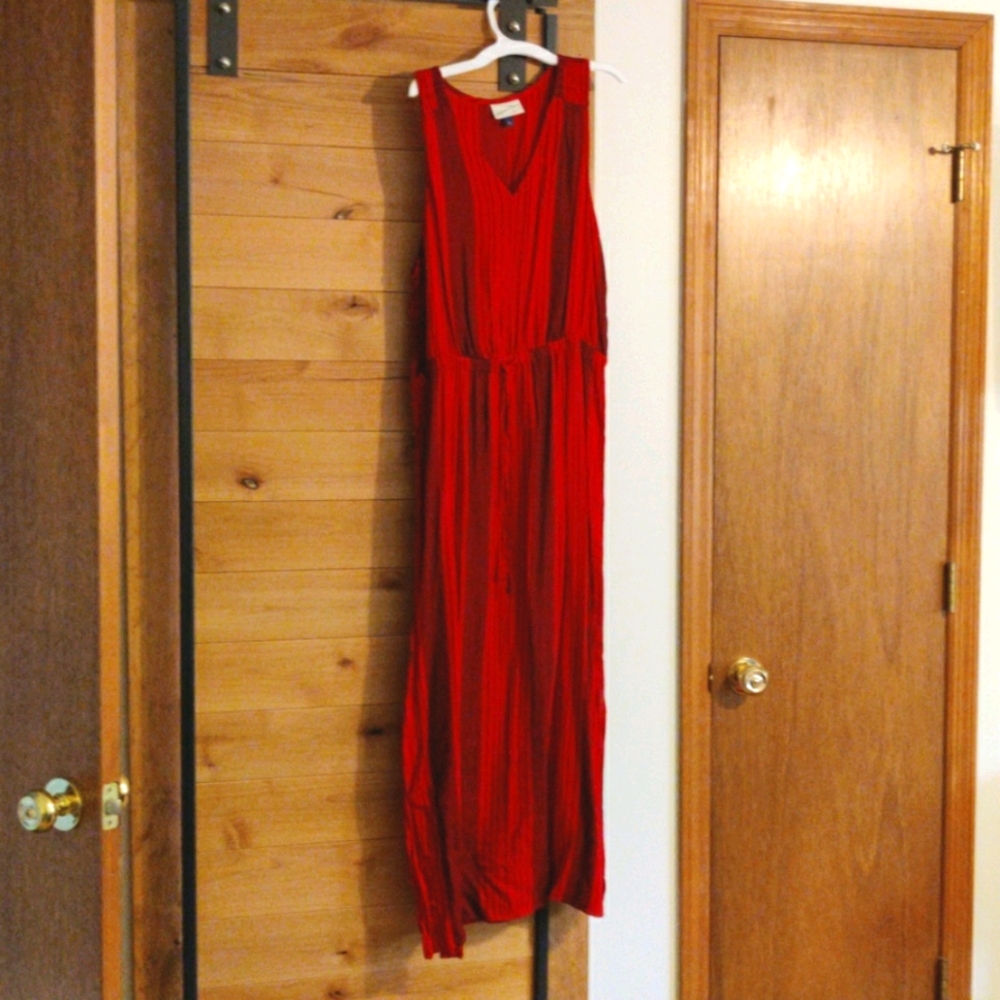 Red maxi dress